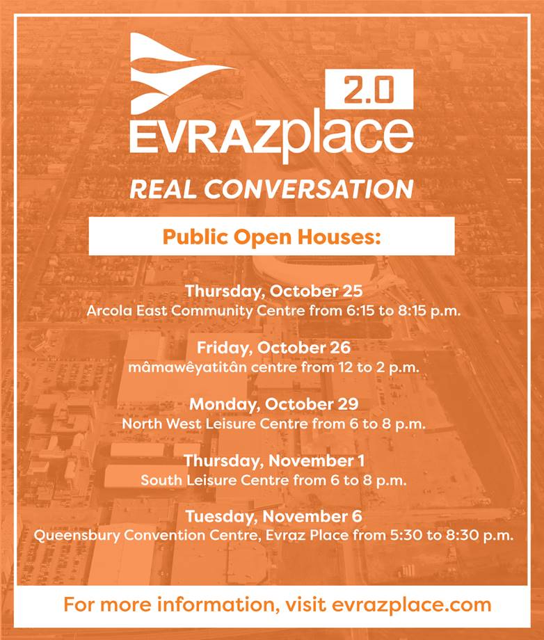 Evraz Place Open House poster